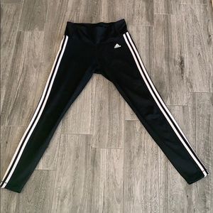 Black and White Striped Adidas Leggings